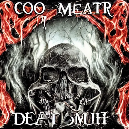 Prompt: cool death metal album cover