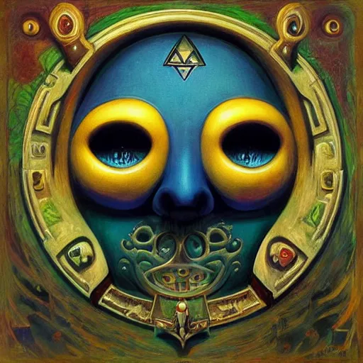 Image similar to “box art for The Legend Of Zelda Majora’s Mask by jaroslaw jasnikowski”