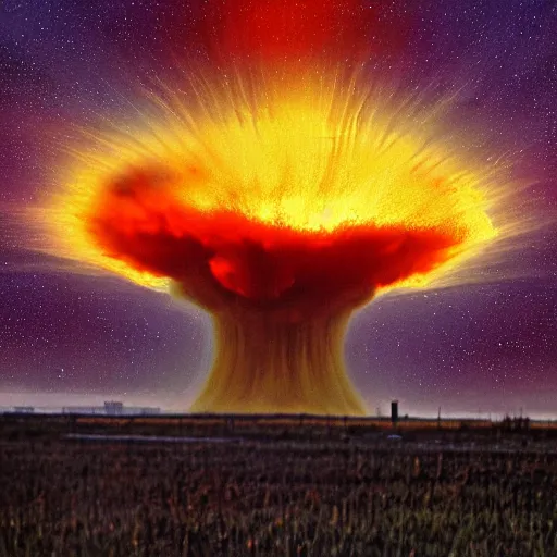 Prompt: nuclear explosion by vincent van gosh