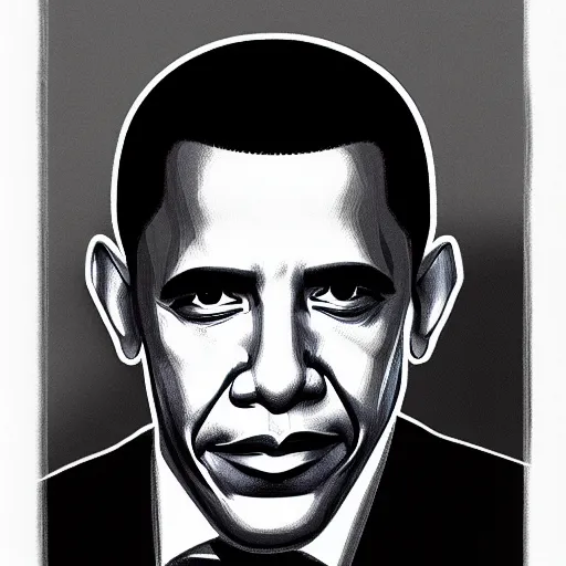 Image similar to Portrait of Obama, sketched by Rafael Albuquerque