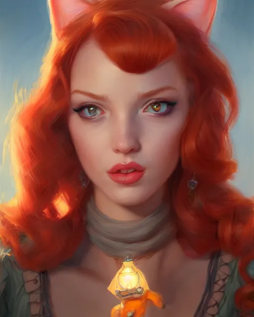 Image similar to miss fortune the cat | highly detailed | from the pixar film sneaky cats | very intricate | cinematic lighting | award - winning | closeup portrait | by donato giancola and mandy jurgens and charlie bowater | featured on artstation