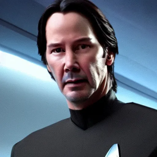 Prompt: Keanu Reeves in Star Trek 4K quality super realistic