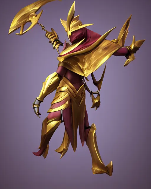 Image similar to stylistic render of Azir League of Legends epic dynamic pose