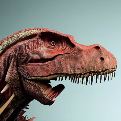 Prompt: studio portrait photograph of a tyrannosaurus rex