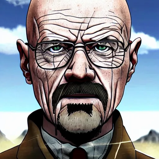 Prompt: Walter White as a titan from attack on titan