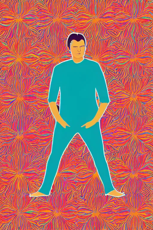 Image similar to minimalist boho style art of a colorful viktor orban, illustration, vector art