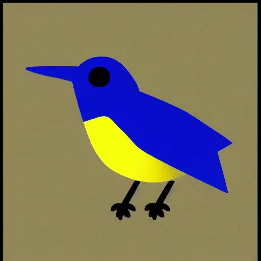 Prompt: Bird icon, blue and yellow