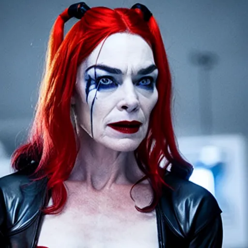 Image similar to A still of Julianne Nicholson as Harley Quinn