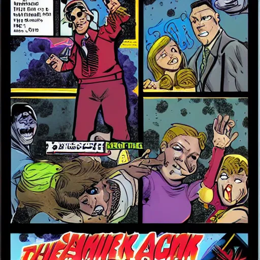 Prompt: action pack comic in style of Comix Zone, Lovecraftian horrors, cosmic horror