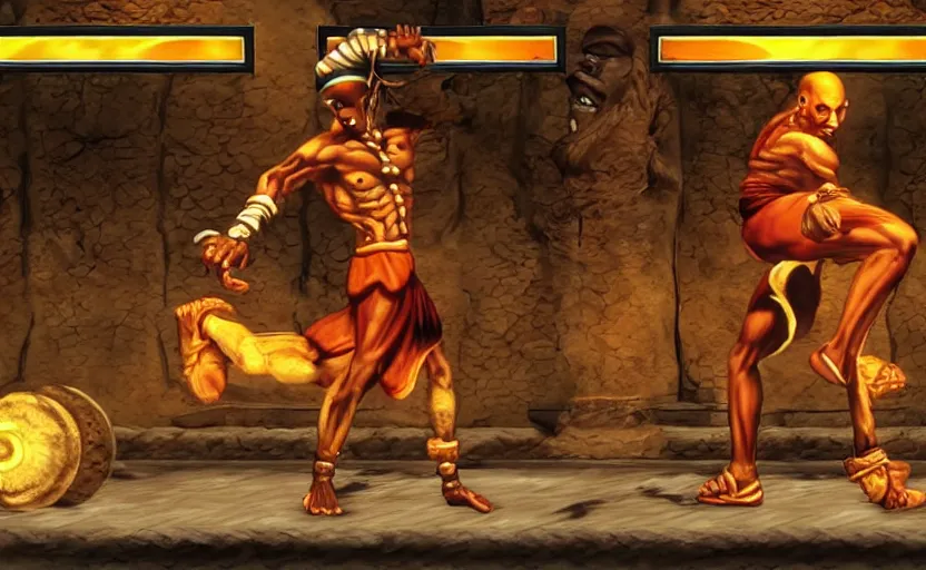 Prompt: screenshot of Dhalsim in Mortal Kombat,