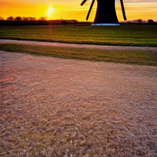 Image similar to Chesterton Windmill in the sunset with sunrays shining through it's sails