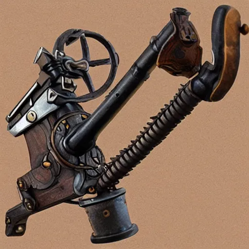 Image similar to steampunk grappling hook launcher