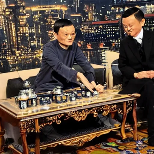 Prompt: jack ma is casting magic like a wizard, surreal photography