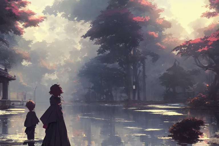 Image similar to anime kyoto animation key by greg rutkowski