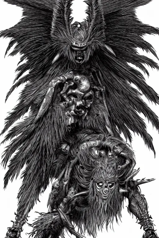 Image similar to raven monster, highly detailed, digital art, sharp focus, trending on art station, kentaro miura manga art style