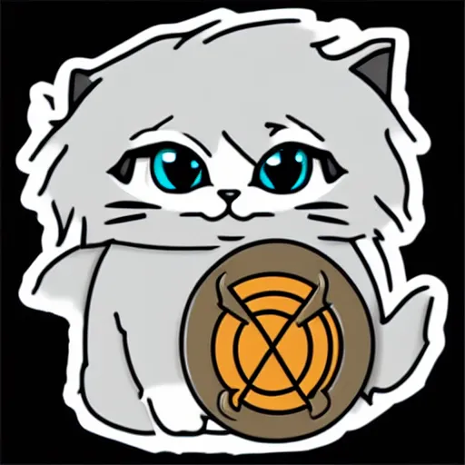 Prompt: adorable fluffy cat dnd sticker