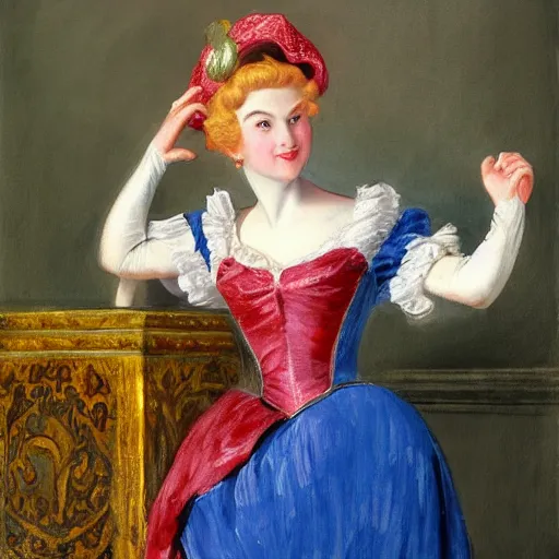 Prompt: princess peach as an 1 8 th century noblewoman, super mario bros, painted by john everett millais