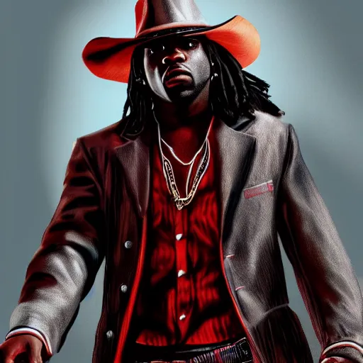 Image similar to Rapper Chief Keef In red dead redemption 2 digital art 4K quality super realistic