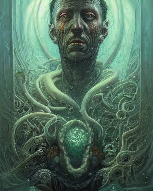 Image similar to lovecraft biopunk portrait by tomasz alen kopera and peter mohrbacher