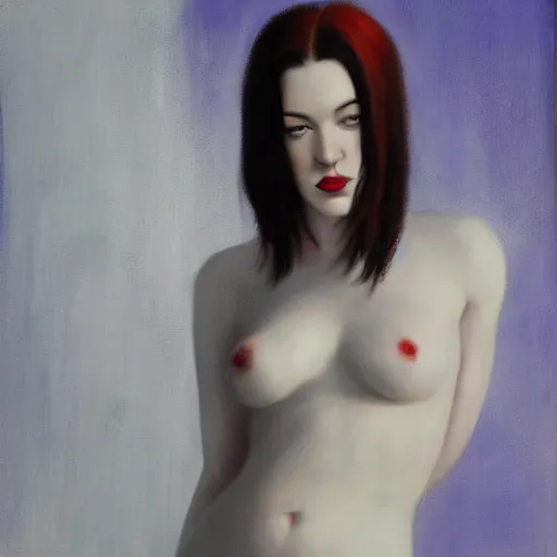 Prompt: stoya in the style of imre goth, painting