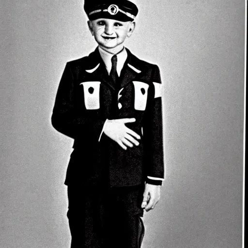 Image similar to Justin Truedau wearing a nazi uniform, colorized