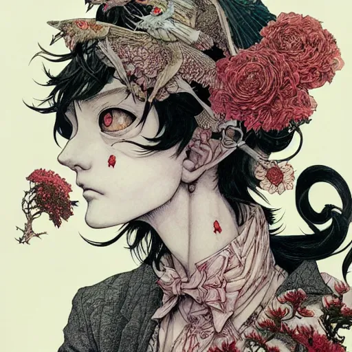 Image similar to prompt: Portrait painted in Frank frazzeta style drawn by Vania Zouravliov and Takato Yamamoto, inspired by Fables, intricate acrylic gouache painting, high detail, sharp high detail, manga and anime 2000