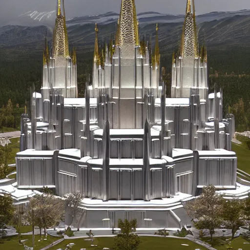 Prompt: satanist heavy metal Mormon temple, photo, detailed, 4k