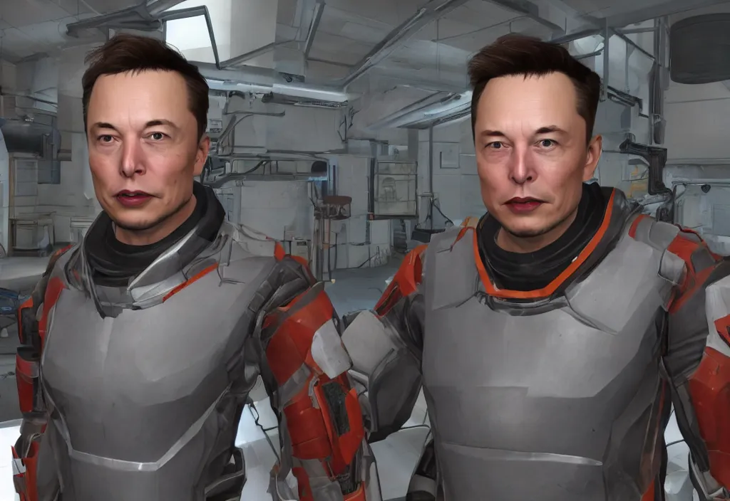 Prompt: elon musk in half life, elon musk in the video game half life, gameplay screenshot, close up, 3 d rendering. unreal engine. amazing likeness. very detailed.