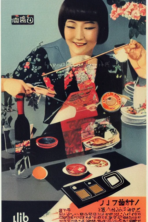 Prompt: watch advertisment, still life, 1 9 7 0 s japan shouwa advertisement, print, nostalgic