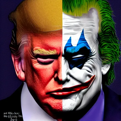 Image similar to Donald Trump is the Joker, concept art