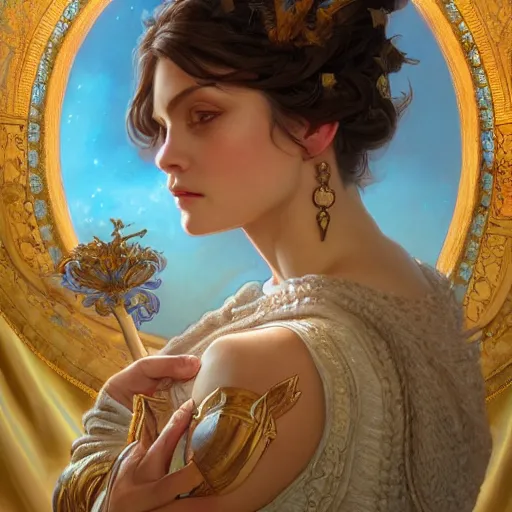 Image similar to perfectly-centered-Portrait of a Goddess, intricate, highly detailed, digital painting, artstation, concept art, smooth, sharp focus, illustration, Unreal Engine 5, 8K, art by artgerm and greg rutkowski and alphonse mucha