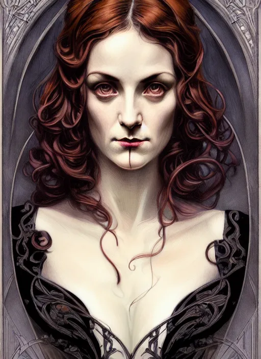 Image similar to an art nouveau, victorian dectective portrait in the style of charlie bowater, and in the style of donato giancola, and in the style of charles dulac. very large, clear, expressive, intelligent eyes. symmetrical, centered, ultrasharp focus, dramatic lighting, photorealistic digital painting, intricate ultra detailed background.