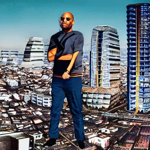 Image similar to Ednaldo Pereira in a futuristic city