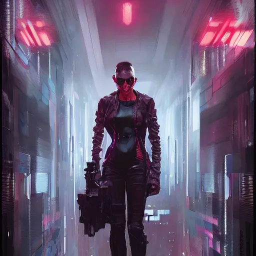 Image similar to evil a. i., cyberpunk, neuromancer, painted by greg rutkowski, painted by stanley artgerm, painted by magali villeneuve, digital art, trending on artstation