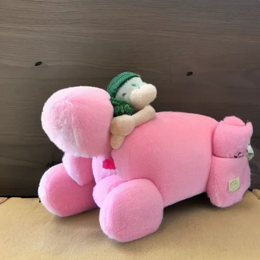 Image similar to a very soft persian pink plush john deere with pluche