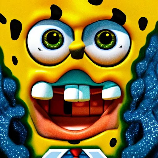 Image similar to perfectly - centered close - up face - portrait of evil spongebob, intricate, elegant, super highly detailed, professional digital painting, artstation, concept art, smooth, sharp focus, no blur, no dof, extreme illustration, unreal engine 5, 8 k, by anne stokes