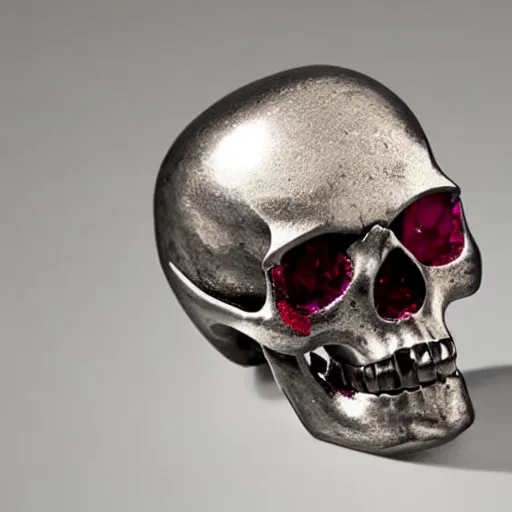 Prompt: A skull made entirely out of ruby.