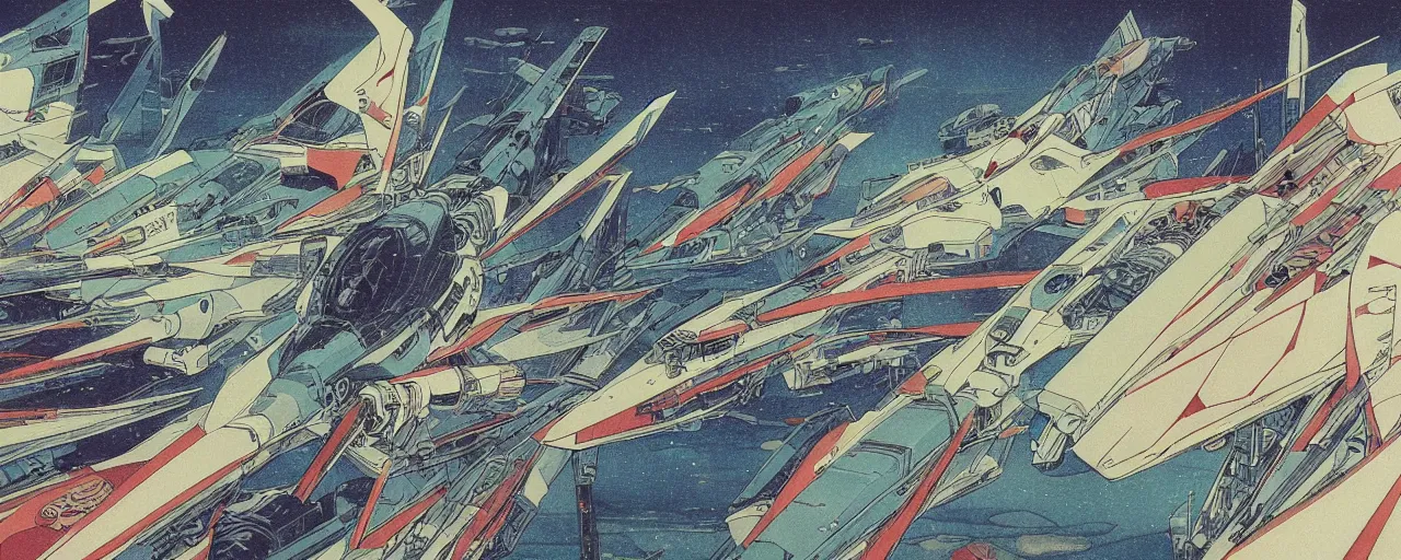 Image similar to seastorm at night in the center of a futuristic sci-fi asian city, blade runned color palette, by Yasunari Ikenaga, Yamato, Macross, Mucha