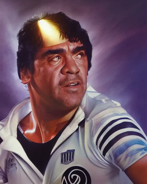 Prompt: studio light, portrait, diego armando maradona by mark brooks, by peter andrew jones, by roger dean, hd, hyper detailed, 4 k