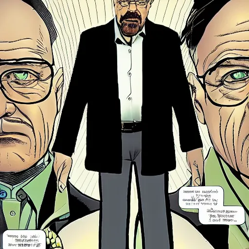 Prompt: walter white as Kingpin in vertigo comic