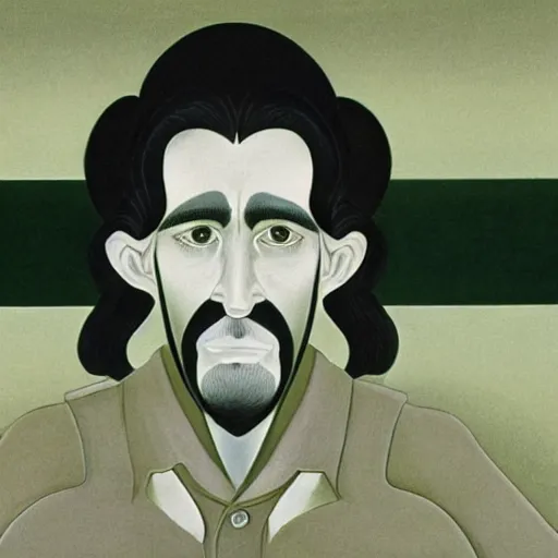 Image similar to young man, long hair, short facial hair, no mustache, dark green eyes, dark eyebrows, light widows peak light facial hair, in the style of mauritz cornelis escher, in - frame