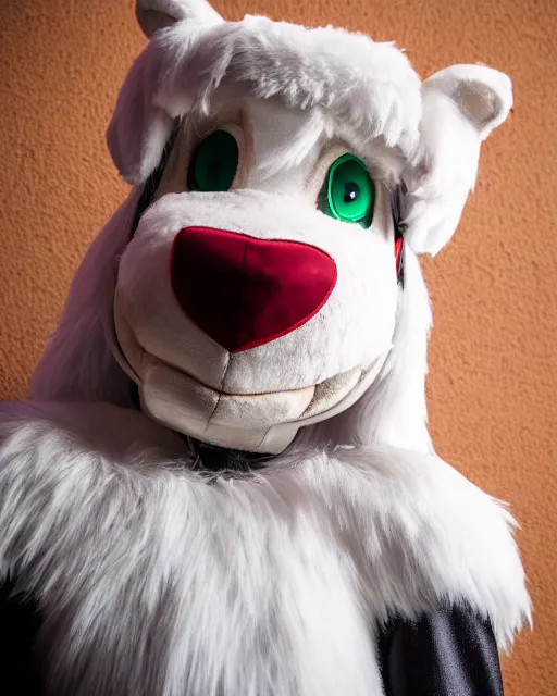 Image similar to portrait photo still of asriel dreemurr fursuit, 8 k, 8 5 mm f 1. 8