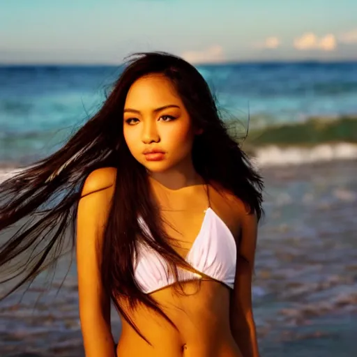 Image similar to beautiful Philippines girl at the beach