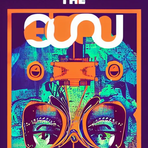 Image similar to the cover of out east magazine, an album cover by Auseklis Ozols, unsplash, afrofuturism, 1990s, concert poster, ue5