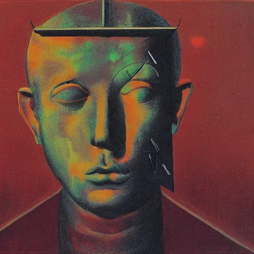 Image similar to kafkaesque bureaucracy, benjamin netanyahu, abstract art, vanitas, by salvador dali and rene magritte and beksinski