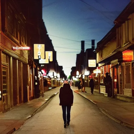 Image similar to me walking through the streets of richmond at night