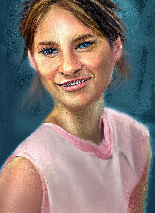 Prompt: portrait digital painting by laura h rubin