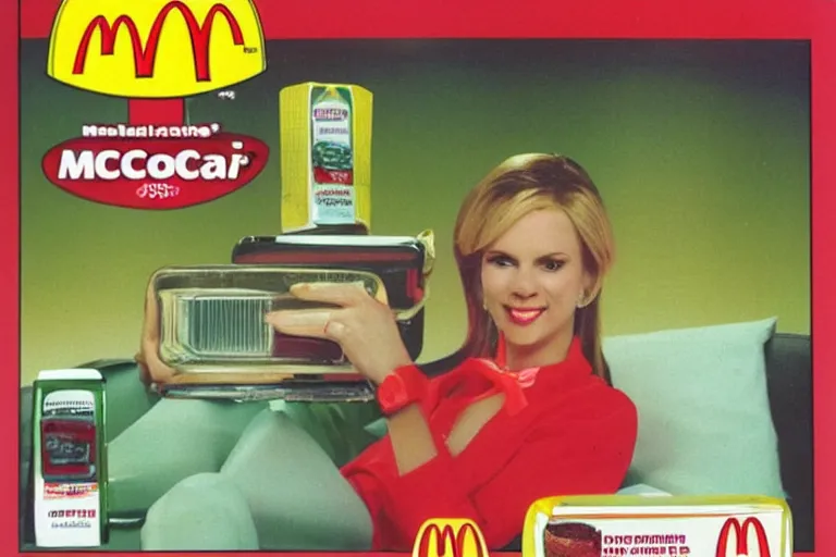 Prompt: mcdonald's mc - aspic aspic meal, in 1 9 9 5, y 2 k cybercore, advertisement photo