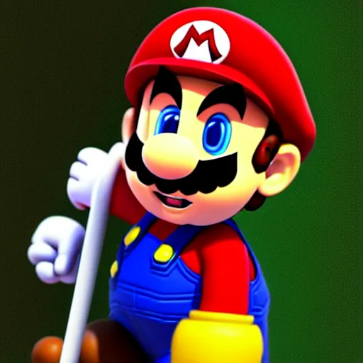 Image similar to super mario holding a sword and shield, highly detailed, extremely high quality, hd, 4 k, 8 k, canon 3 0 0 mm, professional photographer, 4 0 mp, lifelike, top - rated, award winning, realistic, detailed lighting, detailed shadows, sharp, no blur, edited, corrected, trending