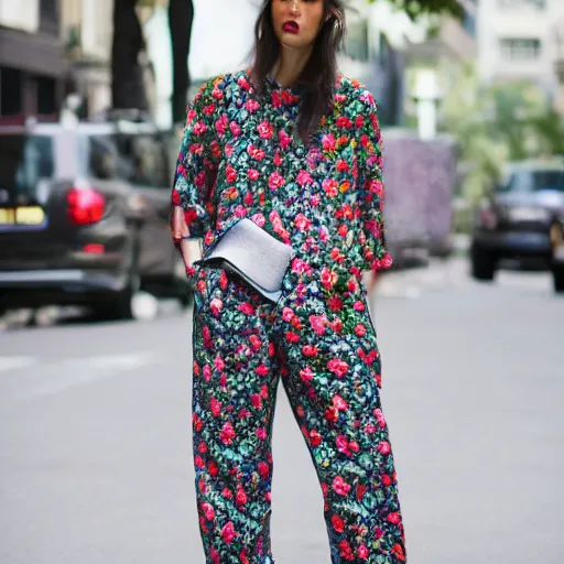 Image similar to brushed loose floral fashion print inspired by wgsn trend